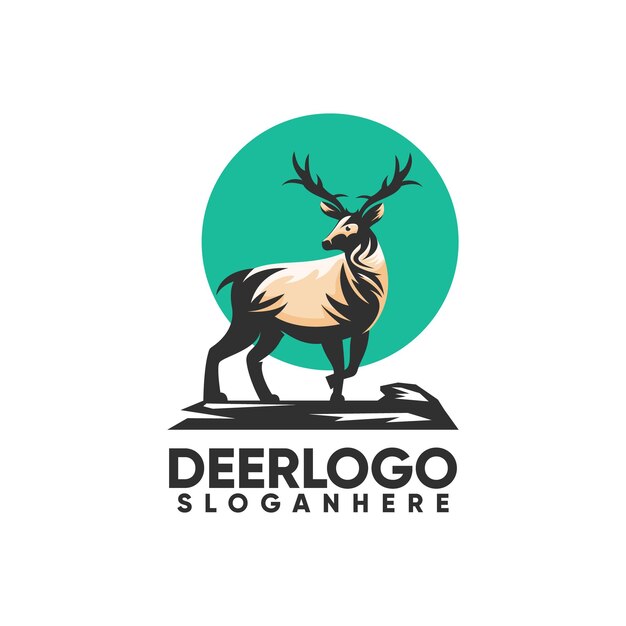 Vector animal deer logo design vector