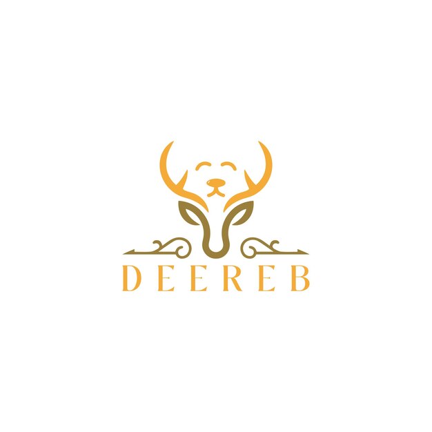 Animal deereb logo, deer logo, minimalist logo design and hunter logo