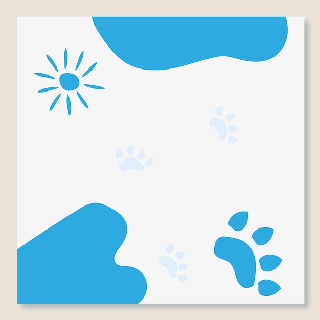 Animal and dog paw print simple social media background