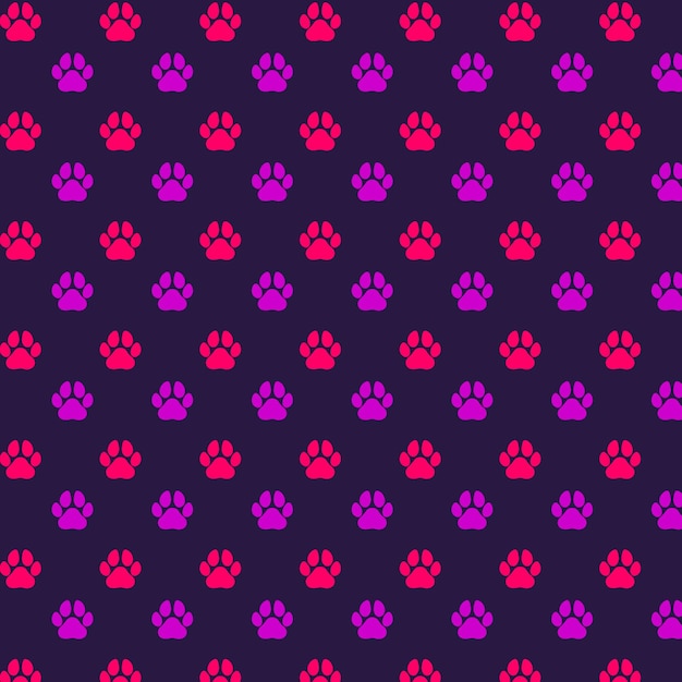 Animal dog paws vector pattern design