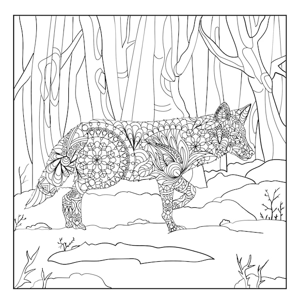 Animal Doodle Art Coloring Pages for adults