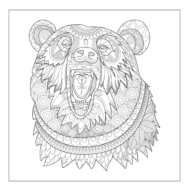 Animal doodle art coloring pages for adults