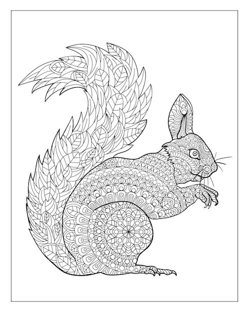 Animal Doodle Art Coloring Pages for adults