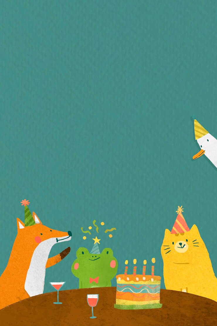 Vector 동물 낙서 생일 축하 벡터