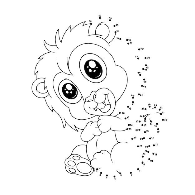 Animal dot to dot activity coloring pages