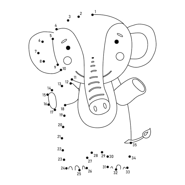 Animal dot to dot for kids