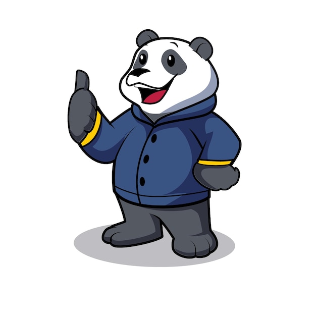 Concetto di icona di moda animale simpatico panda che indossa giacca cartoon vector icon illustration