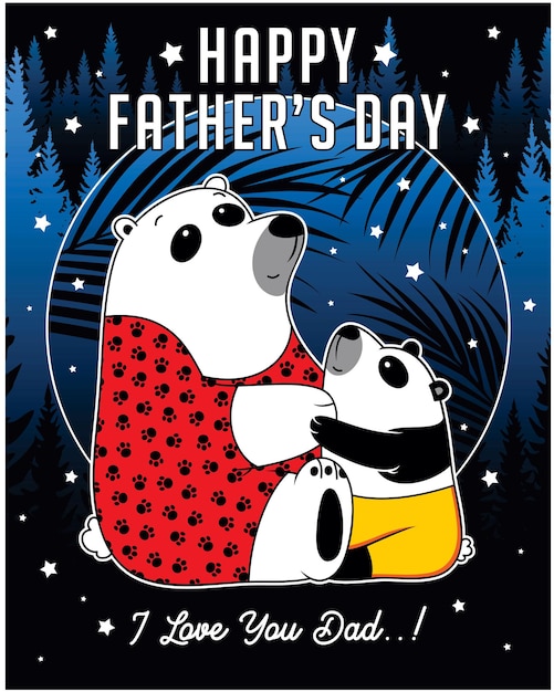 animal fathers day illustration vector animal cartoon graphic t shirts illustration design