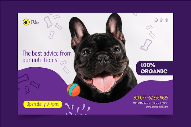 Vector animal food banner concept