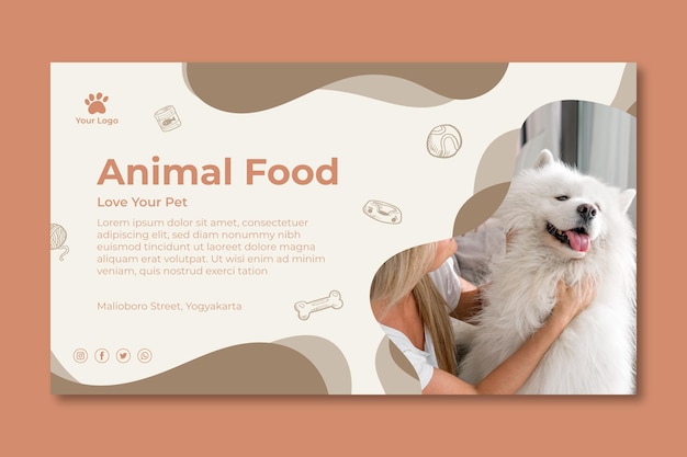 Vector animal food banner template