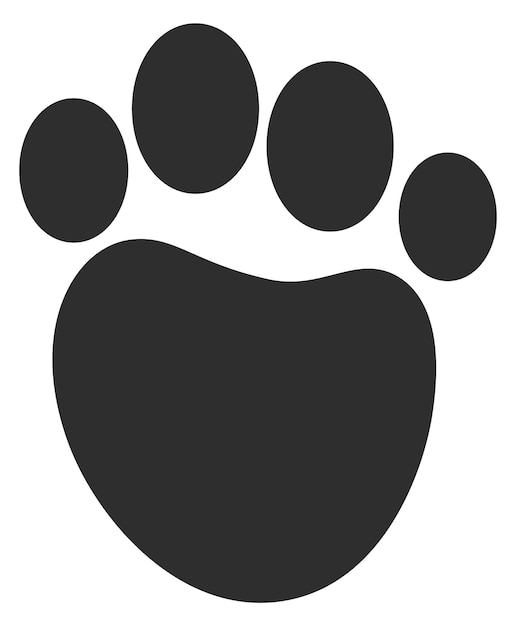 Animal footprint logo pet symbol paw sign isolated on white background