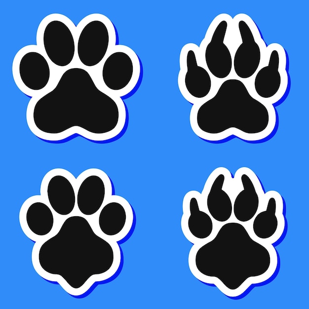 Animal footprint pet paws set