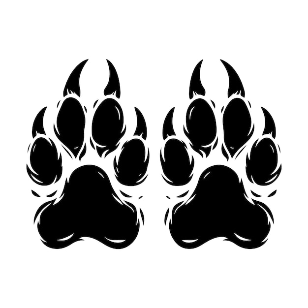 Vector animal footprint silhouette vector collection