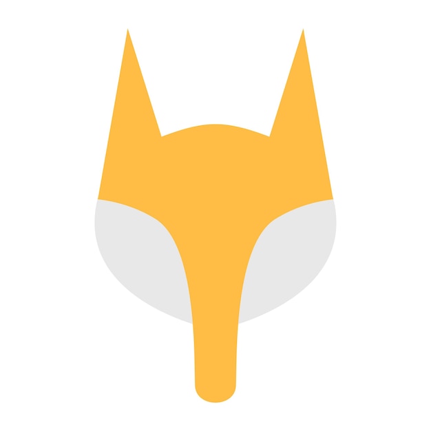 Animal fox face logo icon animalistic on white background