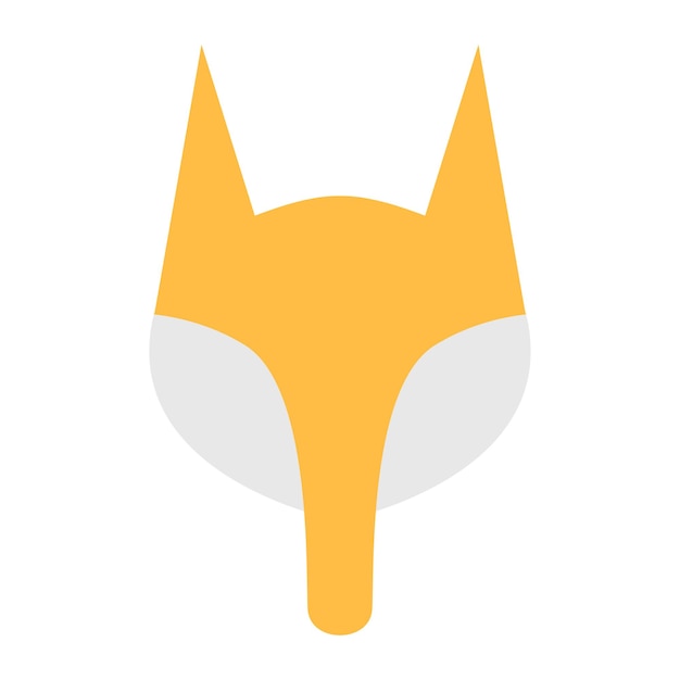 Animal fox face logo icon animalistic on white background