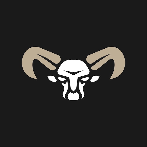 Animal Goat Head Silhouette Logo Concept