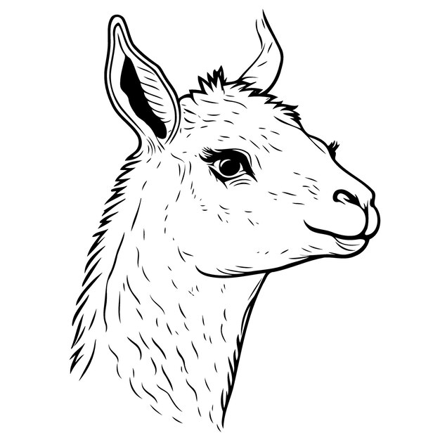 Animal head domestic camelid llama