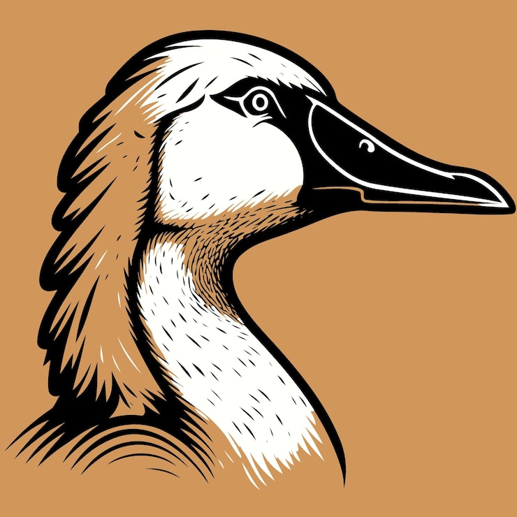 Vector animal head goose a waterfowl bird