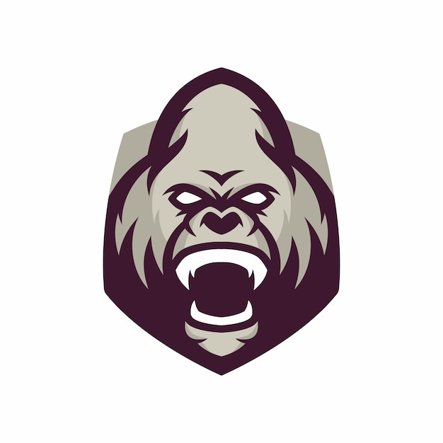Vettore testa di animale - gorilla - vector logo / icona illustrazione mascotte