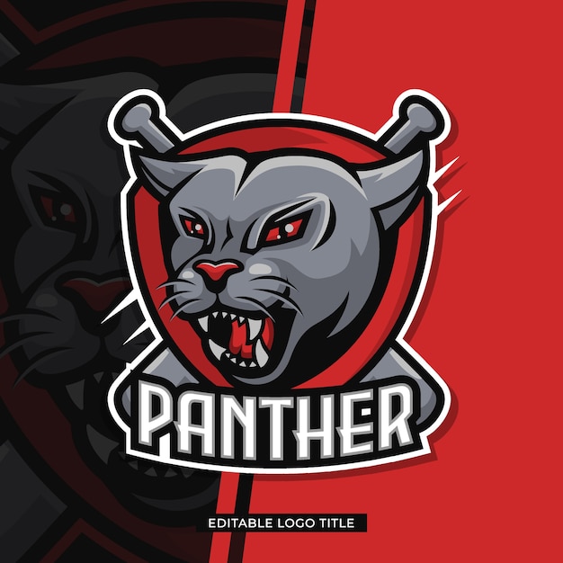 Vector animal head panther logo character