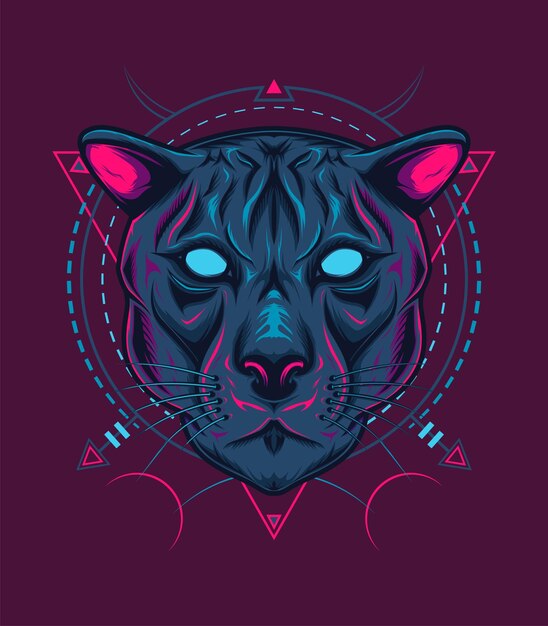 Vector animal head panther vector logo mascot