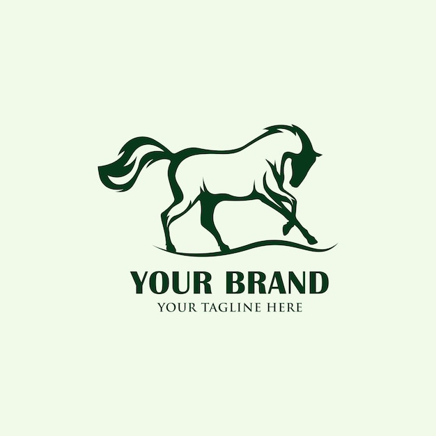 Vettore di progettazione del logo dell'animale cavallo