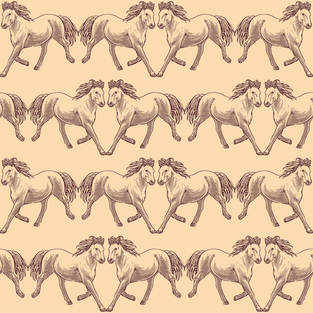 Animal horses seamless pattern texture. Seamless horse pattern