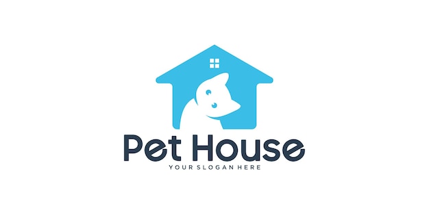 Animal house logo design cat house dog house pet house and pet care