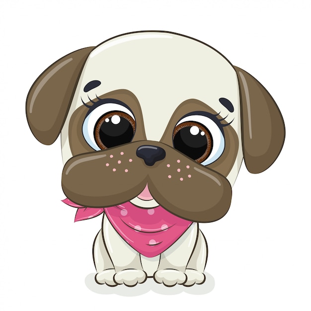 Vector animal illustration with cute little dog.