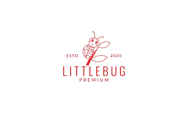 Animal insect bug line cute cartoon logo vector icon illustration design