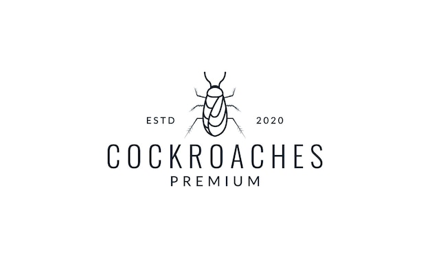 Animal insect cockroach minimalist lines logo vector icon illustration design