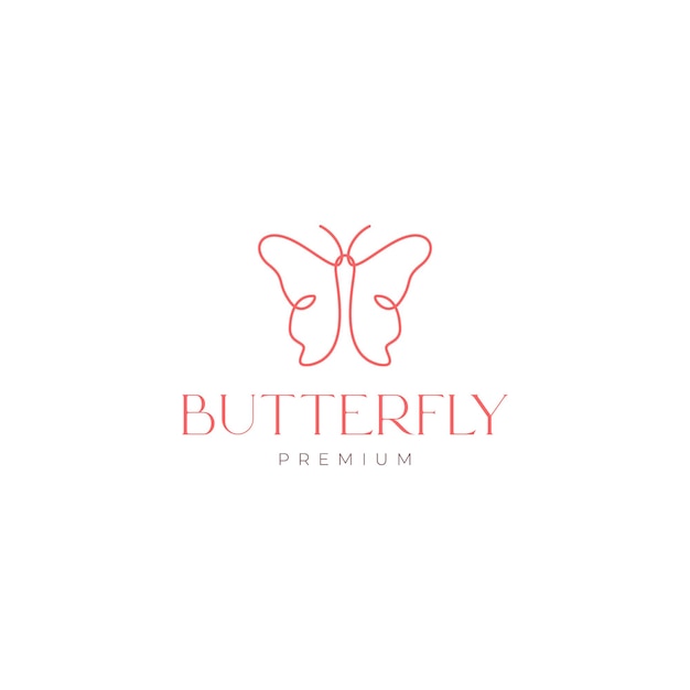 Animal insect flying beauty butterfly lines art fashion feminine salon logo design vector icon