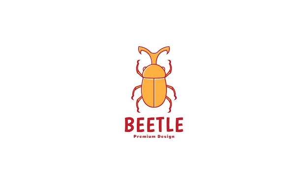 Animal insect orange beetle logo design vector icon symbol\
illustration