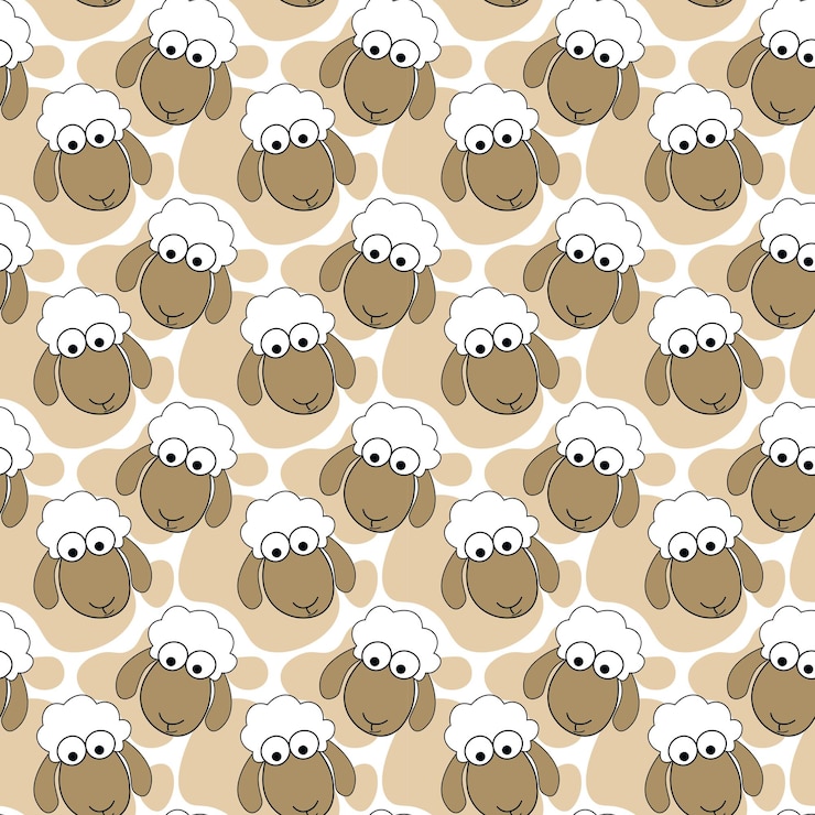 Vector animal lamb png jpeg images cute children leaves africans pattern seamless fabric fabrics