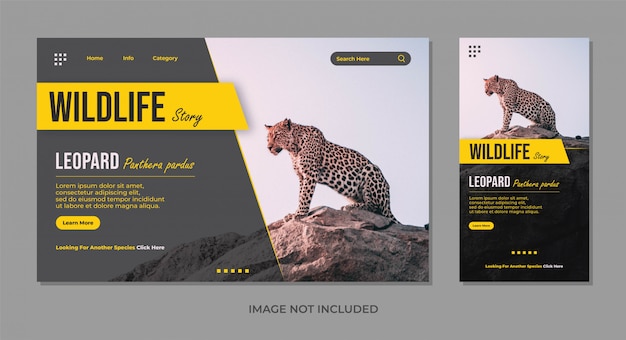 Vector animal landing page concept