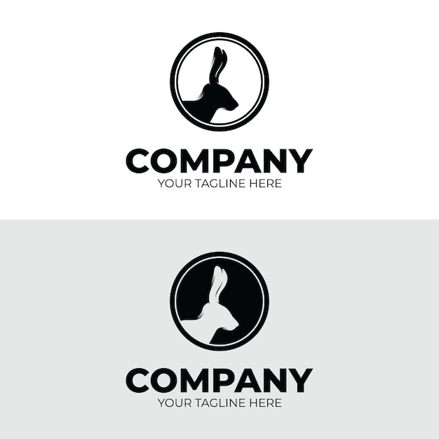 Animal logo rabbit logo design template