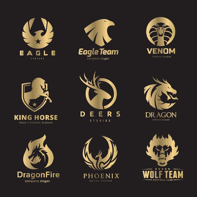 Vector animal logo set