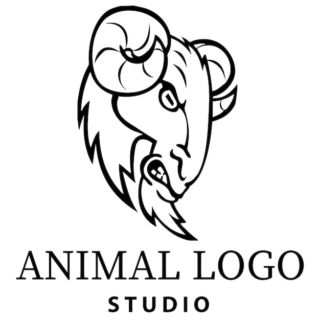 Vettore disegni dello studio del logo animale