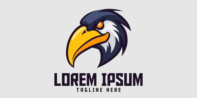 Логотип животного с эмблемой иконы птицы головы тукана и спортом