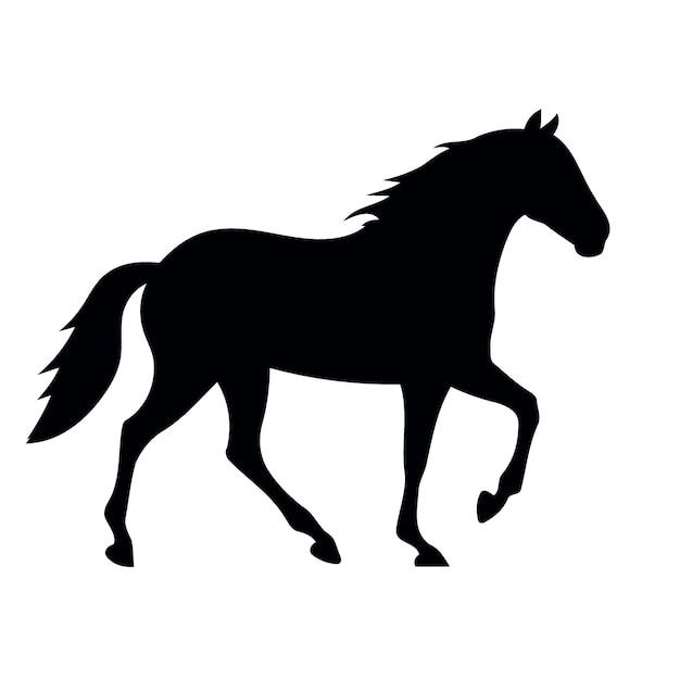 Vector animal mammal horse silhouette black and white