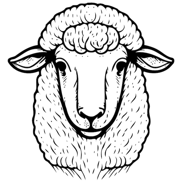 Голова овцы млекопитающих животных