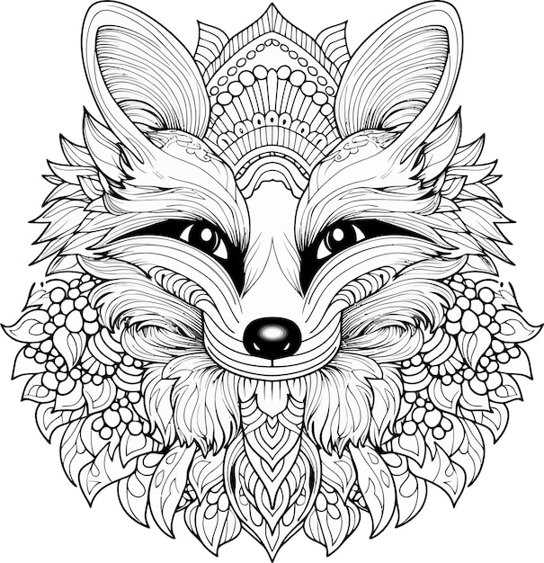 Vector animal mandala coloring page for all ages vectot illustration