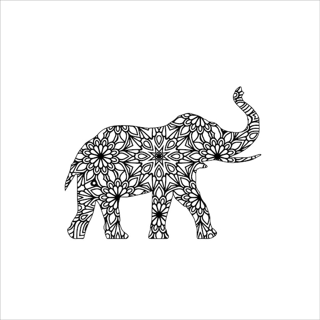 Animal Mandala coloring page illustration and print design