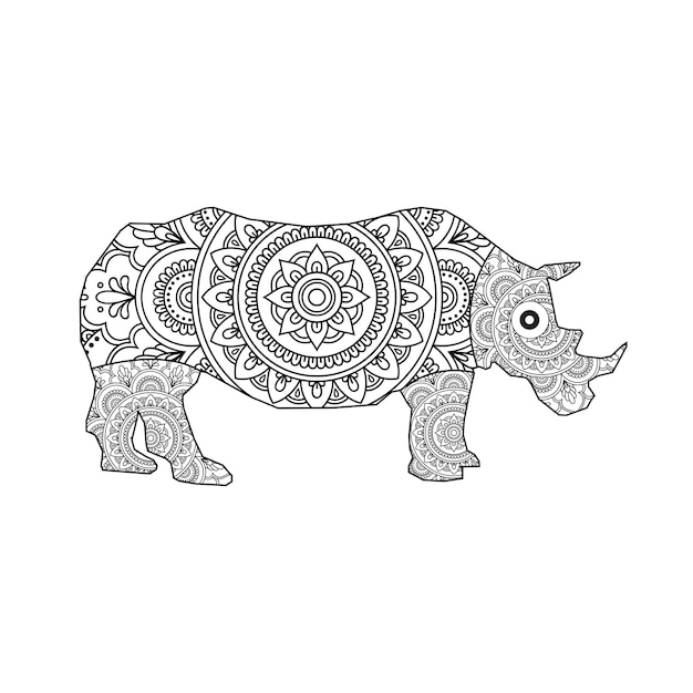 Vector animal mandala coloring page