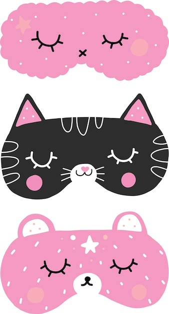 Colorful Cat Mask Template