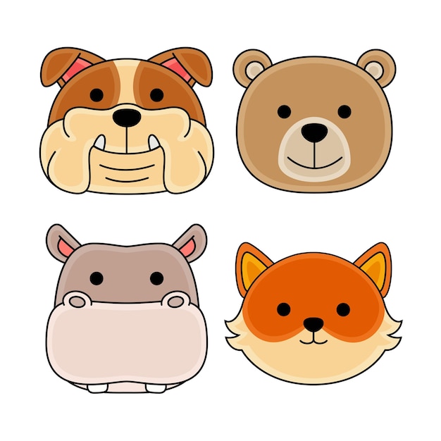 Vector animal objects vector illustrations set