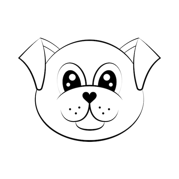 Vector animal outline puppy dog pretty