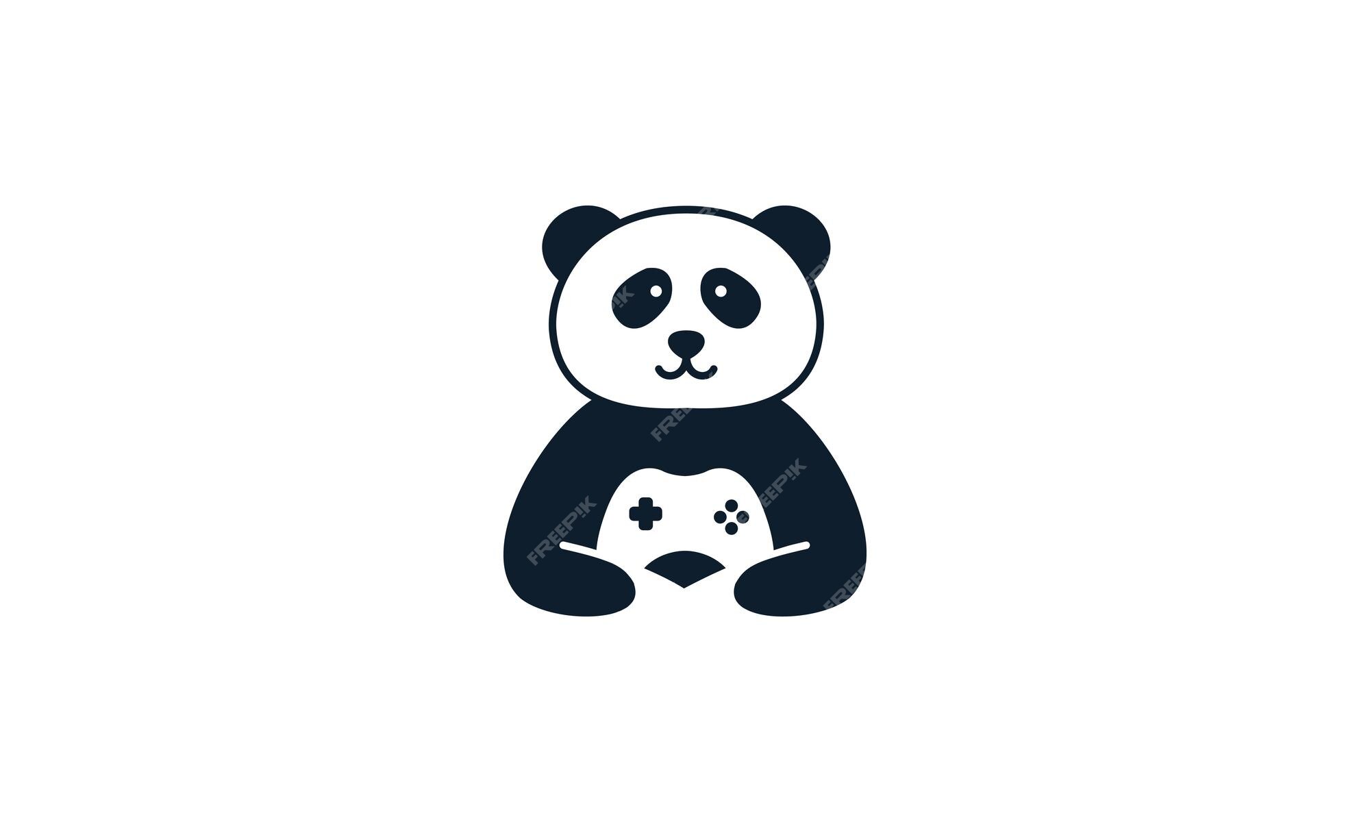 Premium Vector | Animal panda happy cute with stick games logo vector icon design Premium Vector | Animal panda happy cute with stick games logo vector icon design