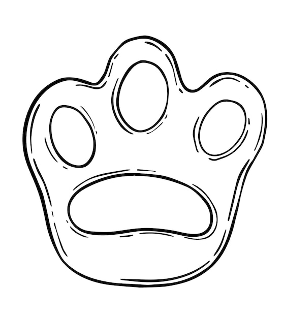 Vector animal paw cat doodle linear