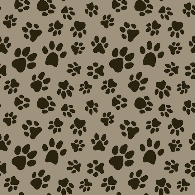 Animal Paw Prints vector concept seamless pattern